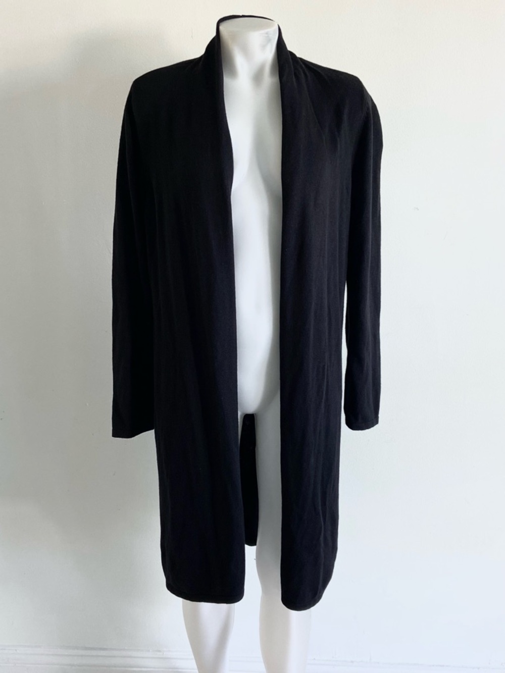 NWT Chico’s Long Black Long Sleeve Open Front Cardigan Drama Niko Sz 2